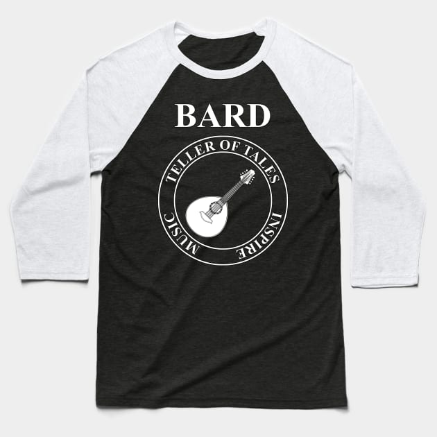 Bard RPG Fantasy Class Lute Baseball T-Shirt by AgemaApparel